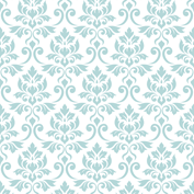 Feuille Damask Blue on White